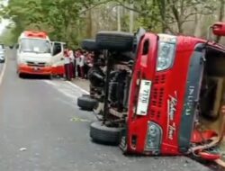 Kegiatan Profil Pelajar Pancasila Terganggu, Minibus Elf Terguling di Situbondo